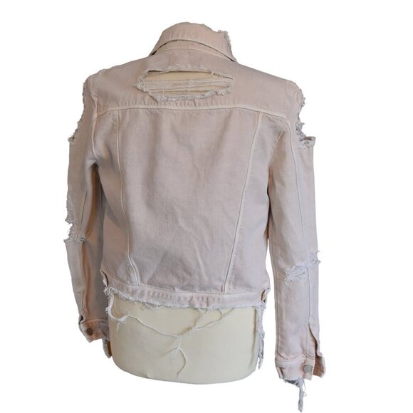 J Brand Jacket Harlow Distressed Trucker Moto Jacket Grunge Size Small Denim - Picture 5 of 15